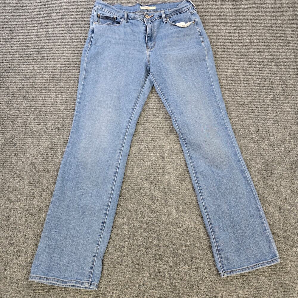 Levi's 505 Straight Jeans Womens 12M 31x32 Blue Stretch Denim Mid Rise